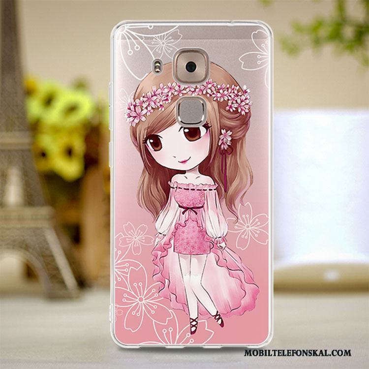 Huawei G9 Plus Fodral Rosa Mjuk Pulver Transparent Skal Telefon Silikon