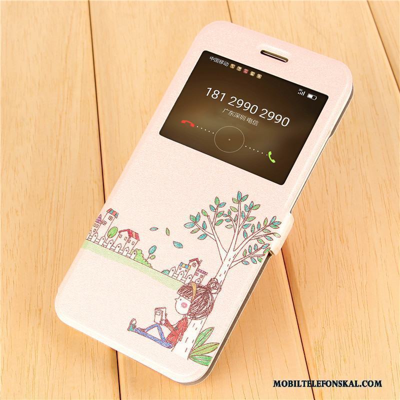 Huawei G9 Plus Kreativa Fallskydd Vacker Rosa Skal Telefon Läderfodral