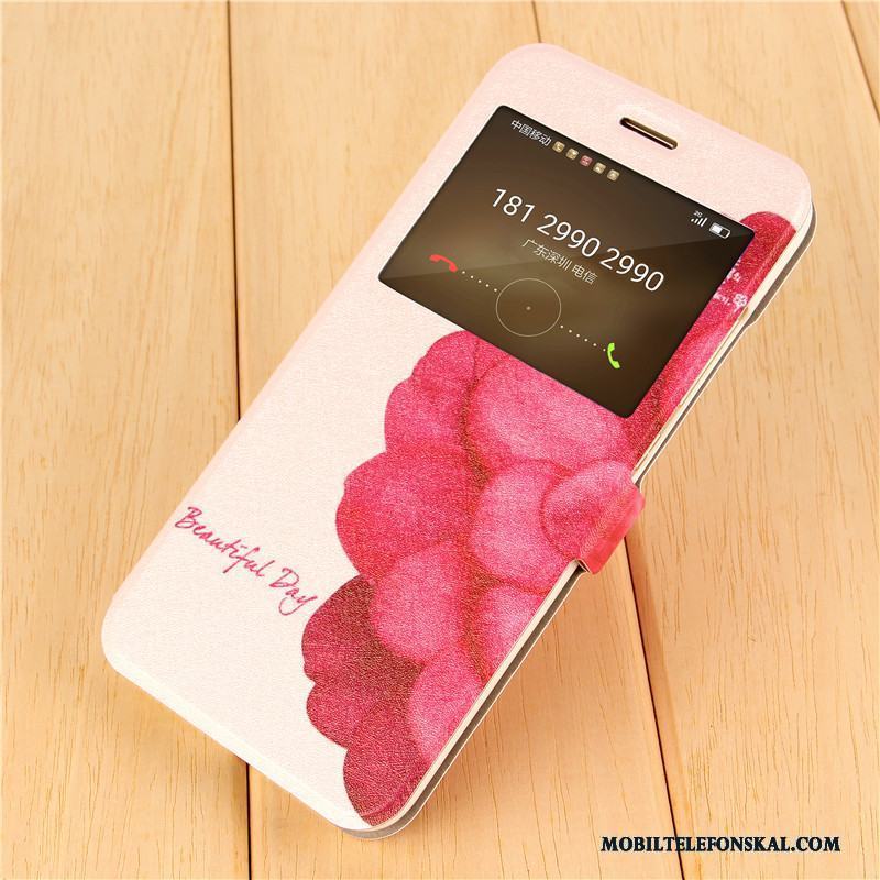 Huawei G9 Plus Kreativa Fallskydd Vacker Rosa Skal Telefon Läderfodral
