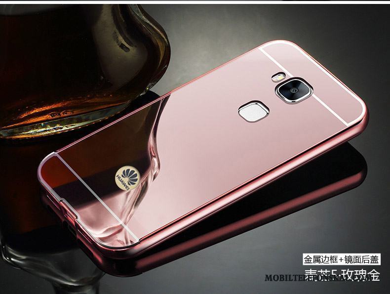 Huawei G9 Plus Metall Fodral Spegel Skydd Frame Skal Telefon Bakre Omslag