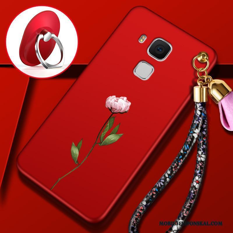 Huawei G9 Plus Röd Personlighet Mobil Telefon Skal Telefon Nubuck Fodral Silikon
