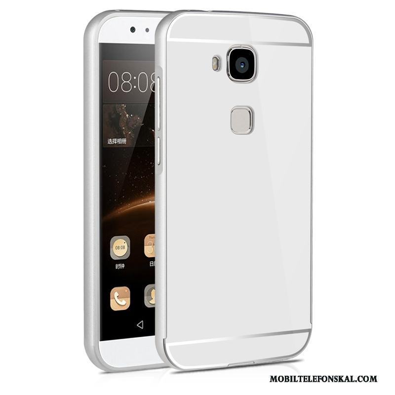 Huawei G9 Plus Skal Silver Fodral Frame Metall Hård Mönster Spegel