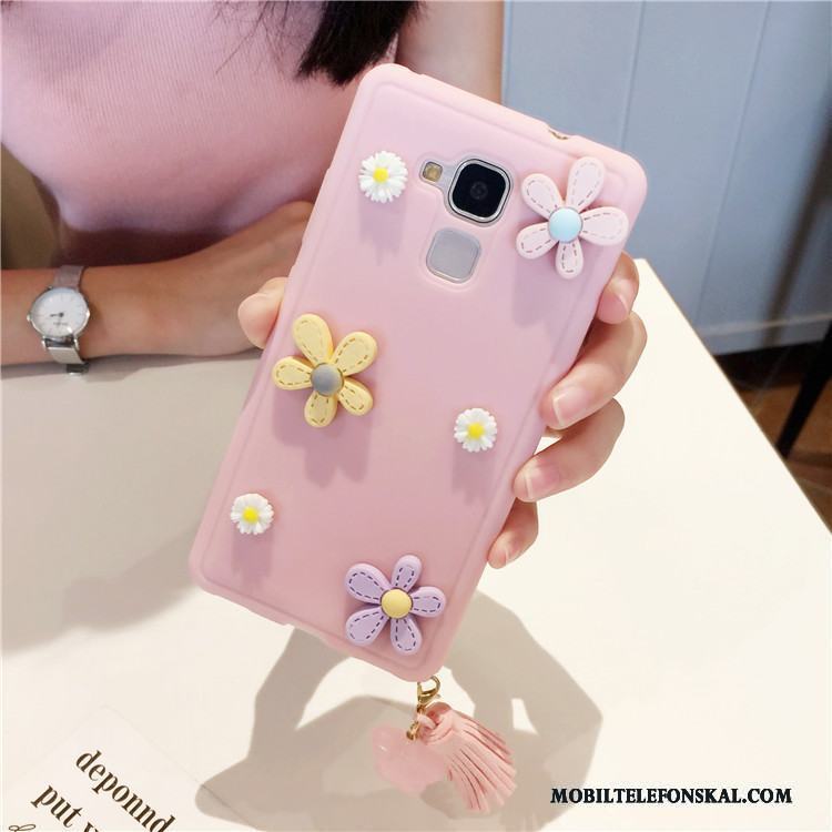 Huawei G9 Plus Skydd Silikon Fallskydd Svart Skal Telefon Blommor Mjuk