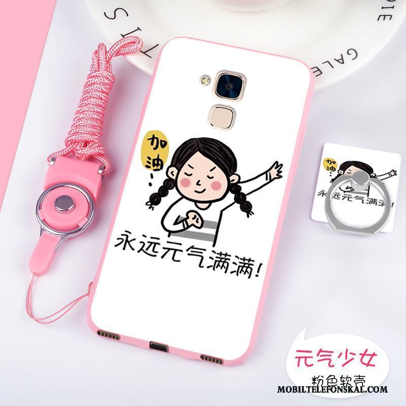 Huawei G9 Plus Tecknat Silikon Fallskydd Pulver Skal Telefon Rosa
