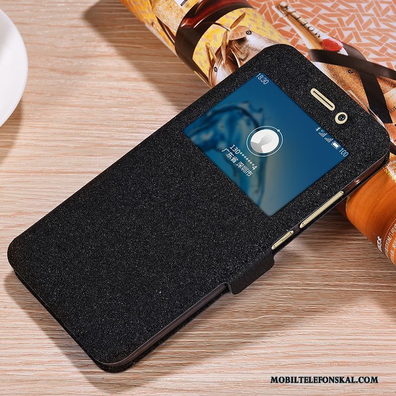 Huawei G9 Plus Täcka Guld Läderfodral Spänne Skal Skydd Mobil Telefon