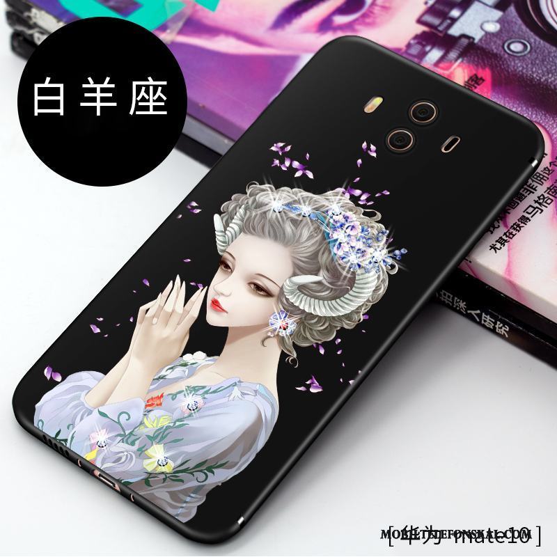 Huawei Mate 10 All Inclusive Röd Skal Telefon Kreativa Strass Silikon Fallskydd