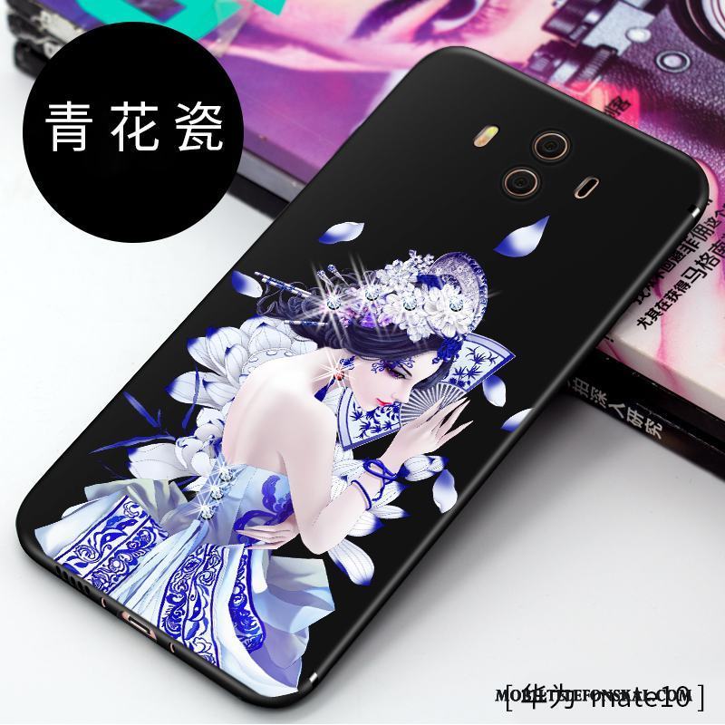 Huawei Mate 10 All Inclusive Röd Skal Telefon Kreativa Strass Silikon Fallskydd