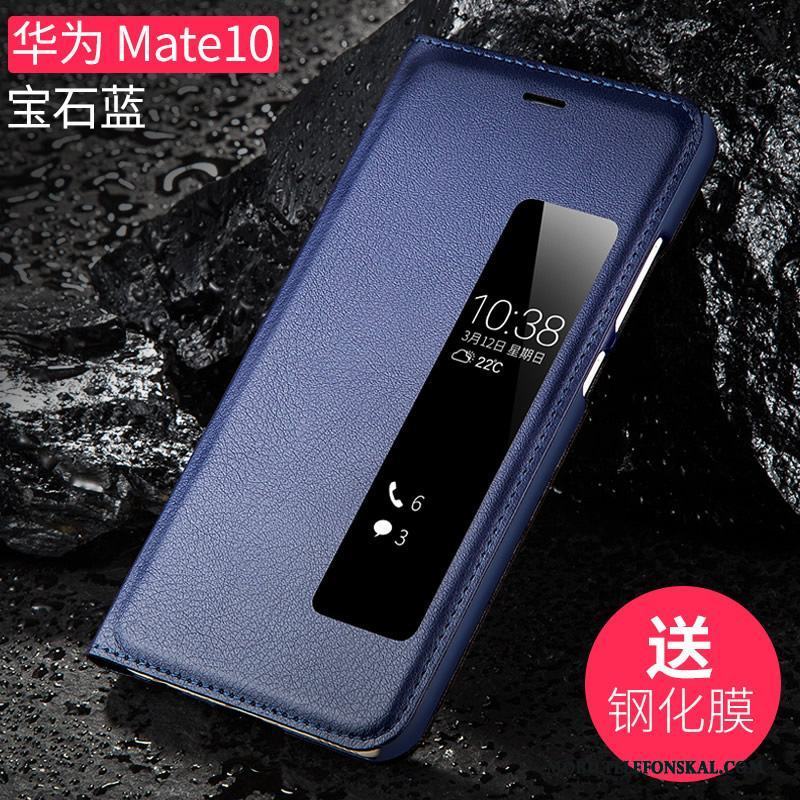 Huawei Mate 10 All Inclusive Skydd Fallskydd Läderfodral Svart Täcka Skal Telefon