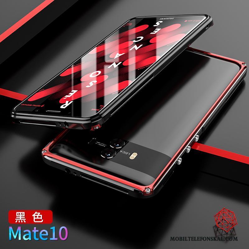 Huawei Mate 10 Bakre Omslag Skydd Frame Guld Metall Fodral Skal Telefon