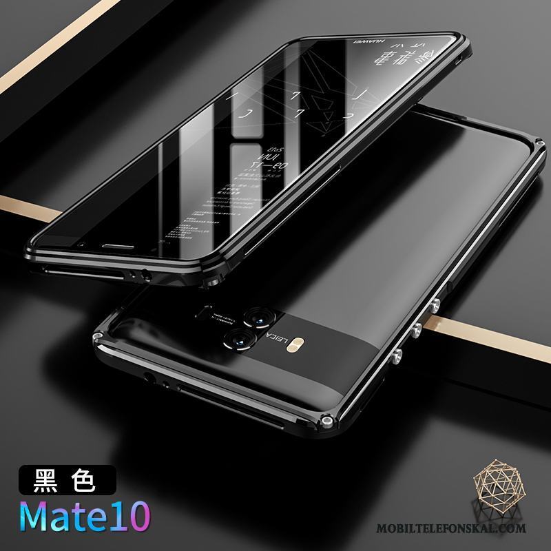 Huawei Mate 10 Bakre Omslag Skydd Frame Guld Metall Fodral Skal Telefon