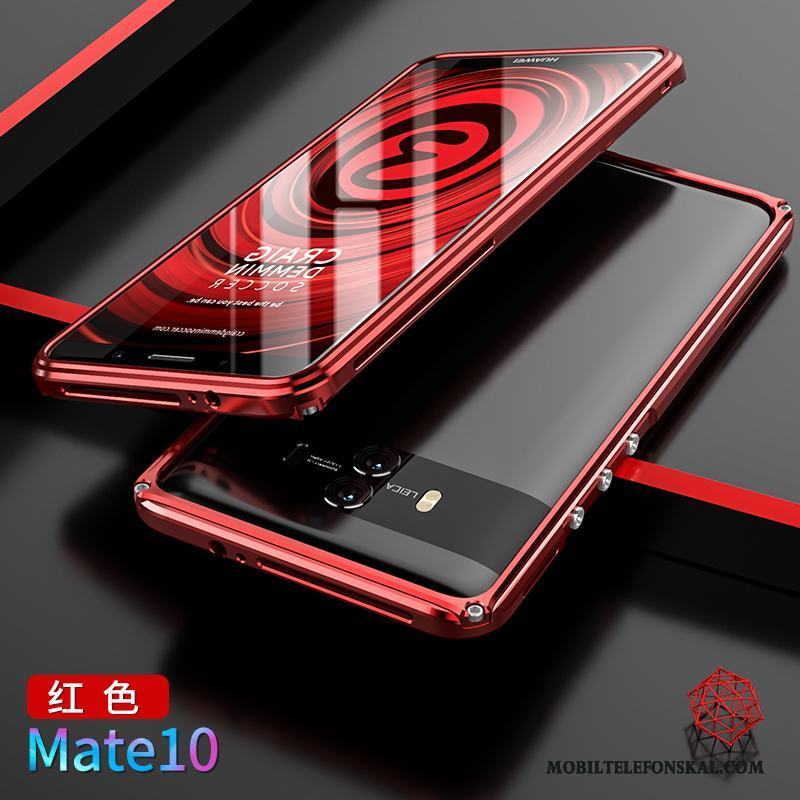 Huawei Mate 10 Bakre Omslag Skydd Frame Guld Metall Fodral Skal Telefon