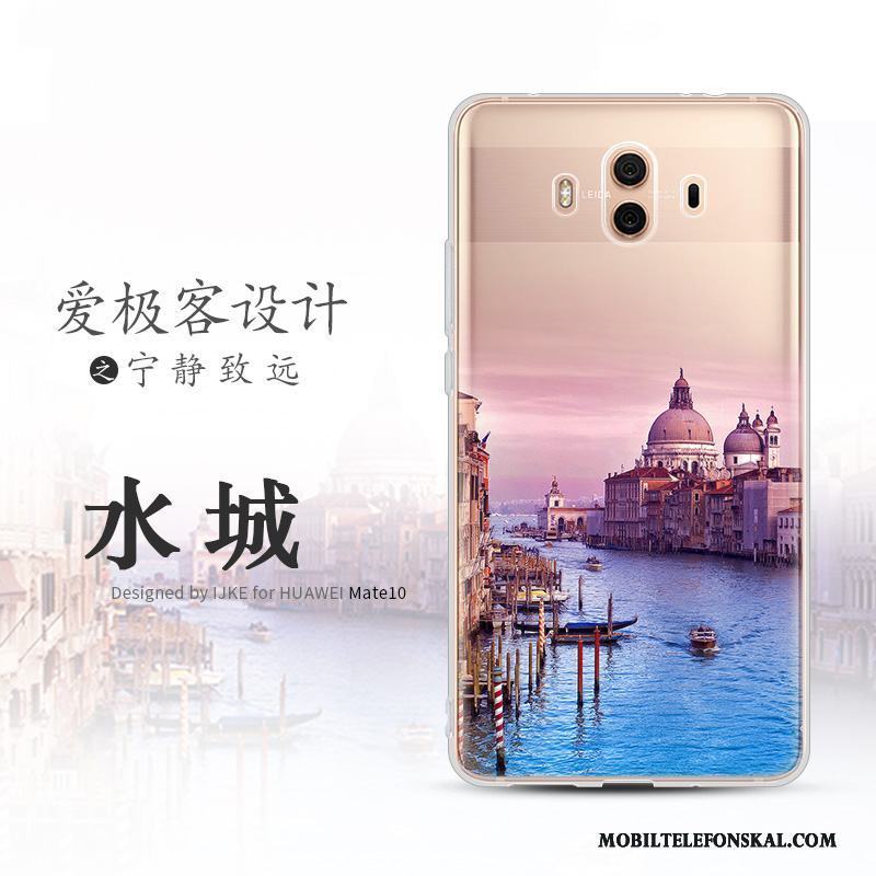 Huawei Mate 10 Blå Skydd Skal Telefon Fodral Mobil Telefon Landskap Silikon