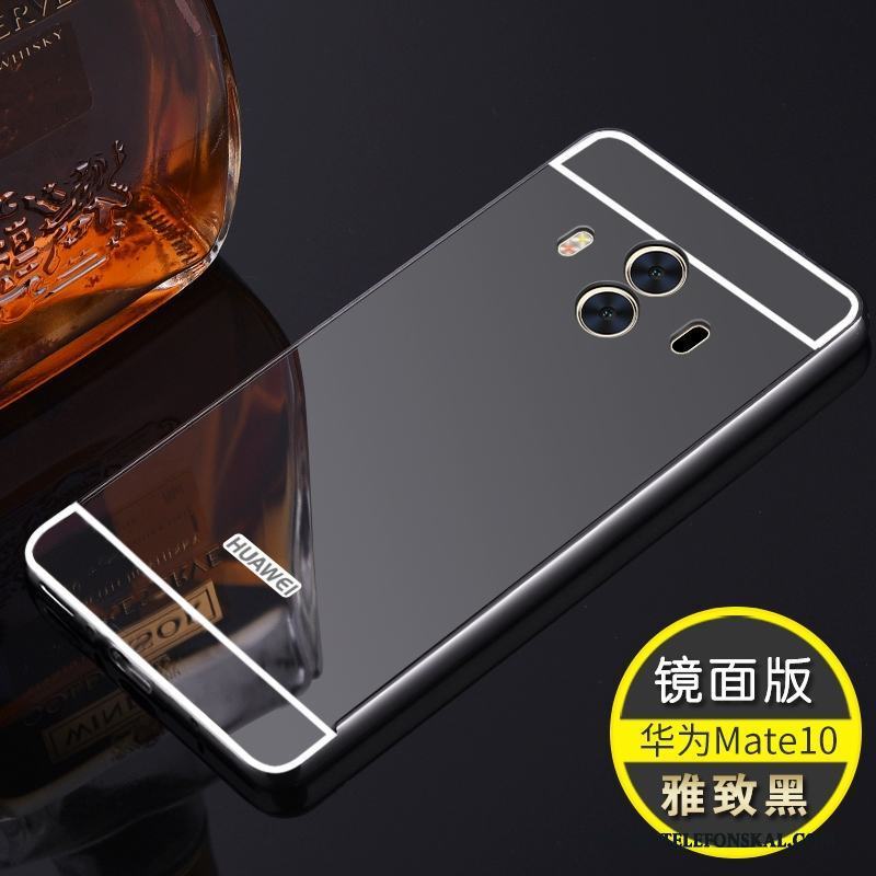Huawei Mate 10 Fallskydd Bakre Omslag Spegel Fodral Frame Skal Telefon Guld