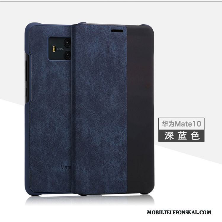 Huawei Mate 10 Fallskydd Clamshell Läderfodral Skal Telefon