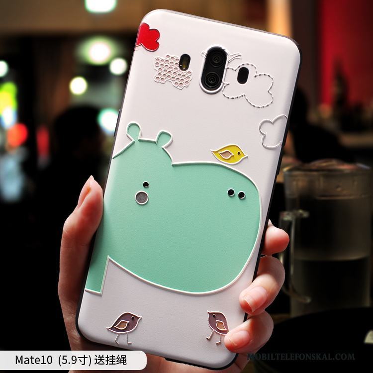 Huawei Mate 10 Fallskydd Skal Telefon Tecknat Vacker Kreativa Mörkgrön Silikon
