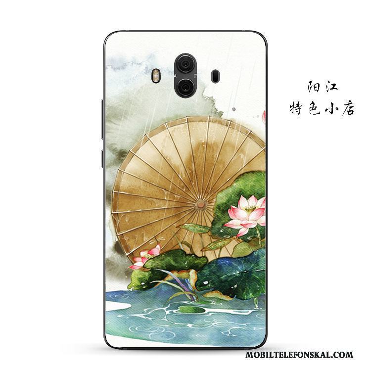 Huawei Mate 10 Fodral Kinesisk Stil Mjuk Retro Grön Skal Telefon Fallskydd