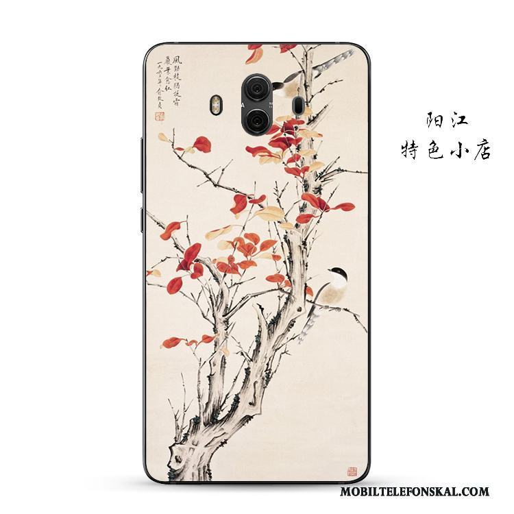 Huawei Mate 10 Fodral Kinesisk Stil Mjuk Retro Grön Skal Telefon Fallskydd