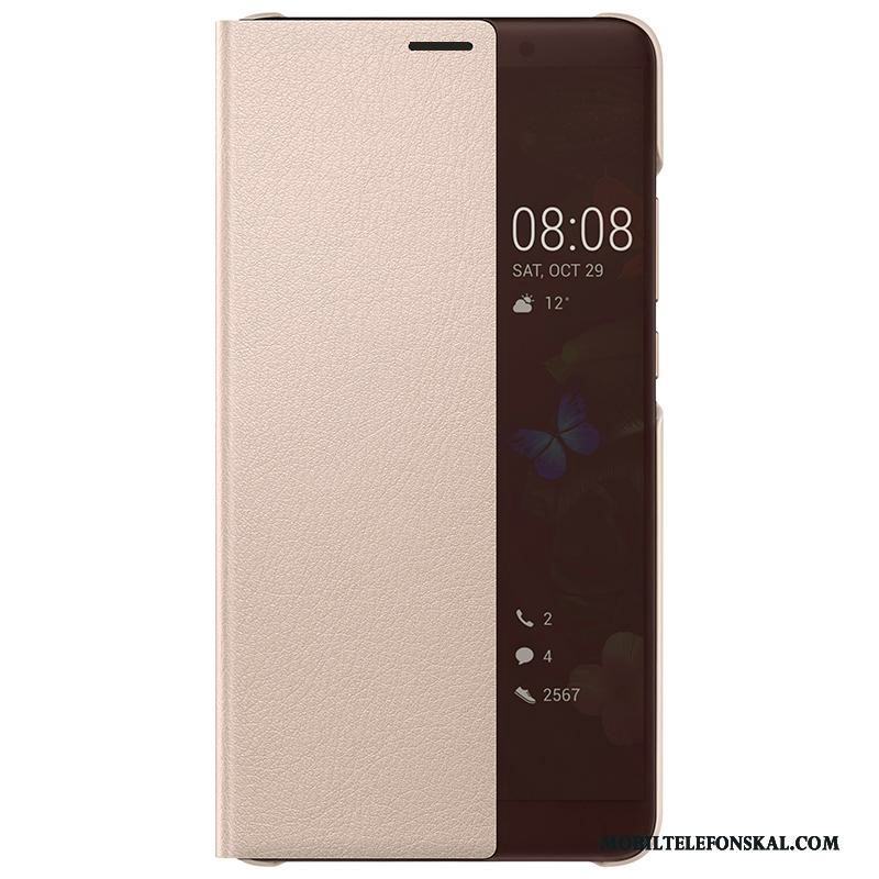 Huawei Mate 10 Fodral Läderfodral Rosa Skal Telefon Clamshell Skydd