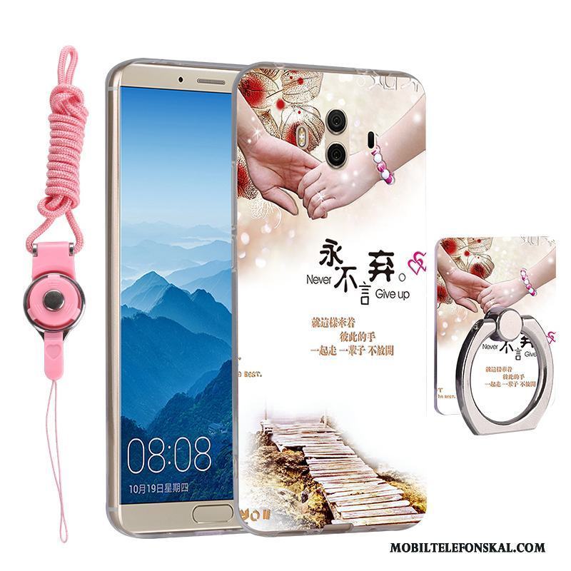 Huawei Mate 10 Fodral Silikon Gul Ring Skal Telefon Hängsmycken Bältesspänne