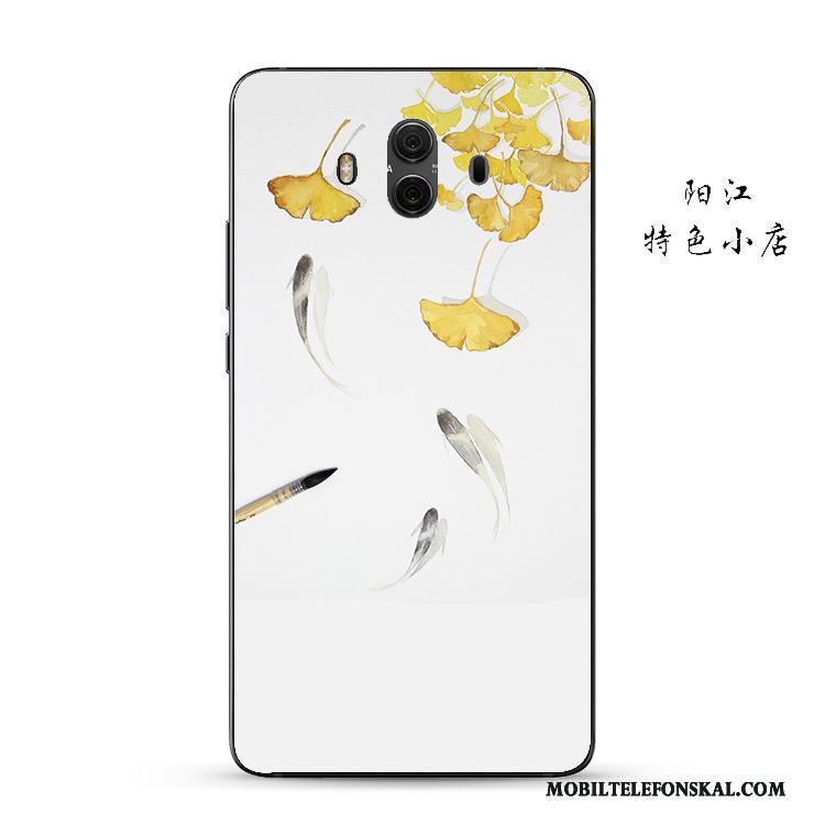 Huawei Mate 10 Kinesisk Stil Skal Telefon Mjuk Silikon Skydd Guld Fallskydd