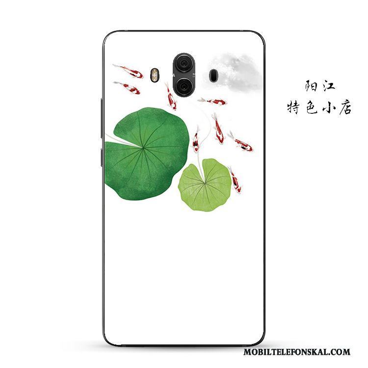 Huawei Mate 10 Kinesisk Stil Skal Telefon Mjuk Silikon Skydd Guld Fallskydd
