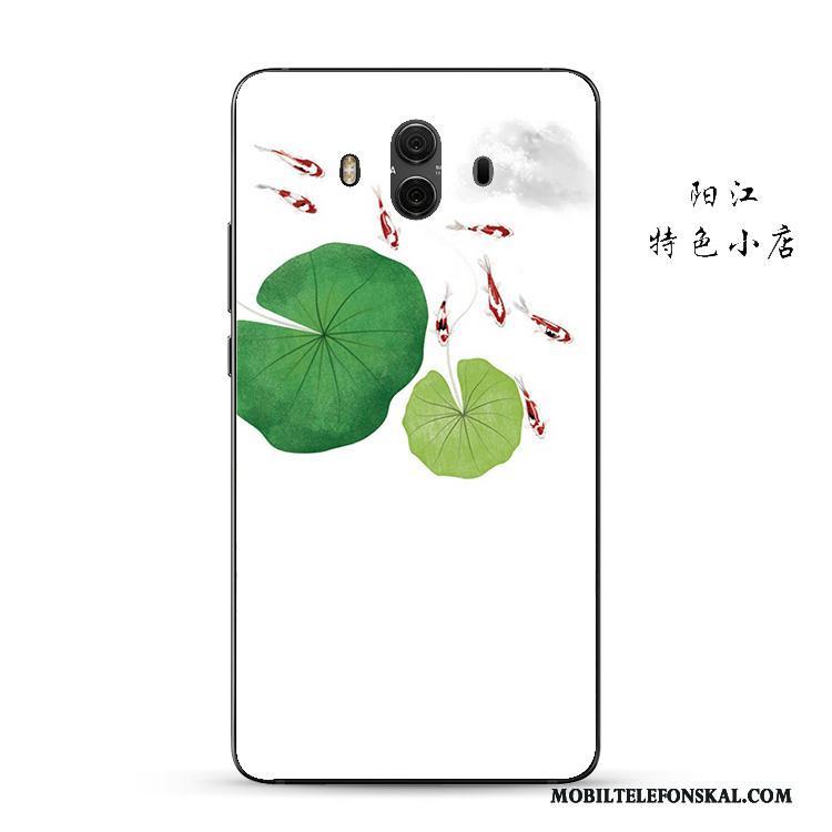 Huawei Mate 10 Kinesisk Stil Skal Telefon Mjuk Silikon Skydd Guld Fallskydd