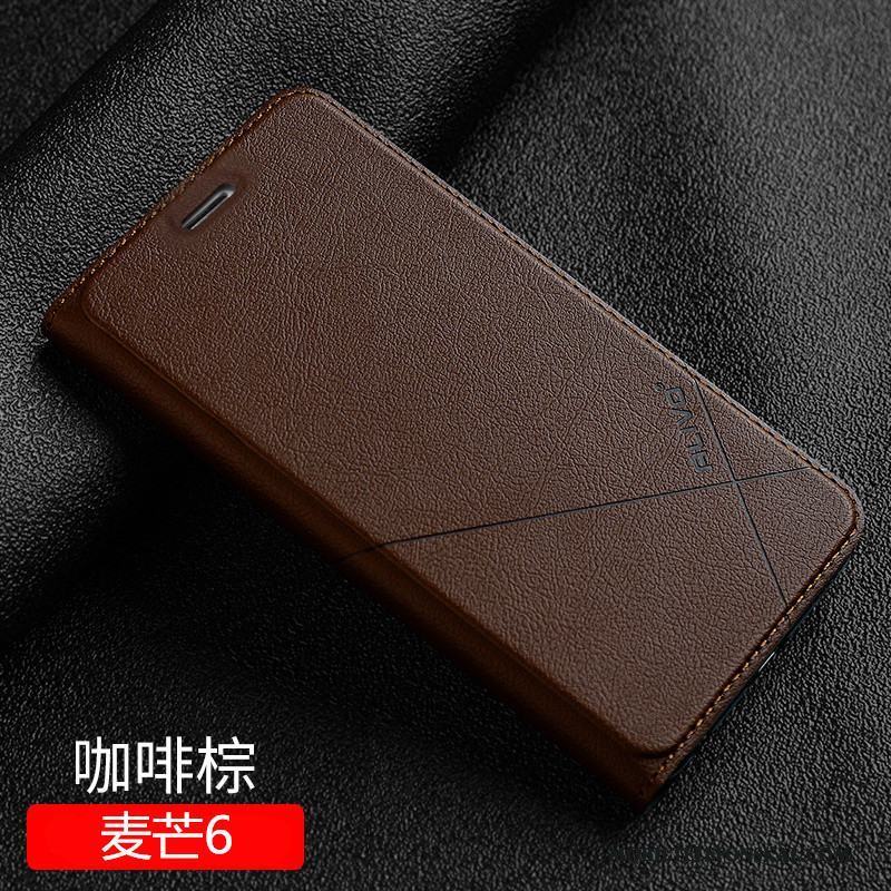 Huawei Mate 10 Lite Skydd Skal Telefon Fallskydd Fodral Röd Läderfodral Clamshell
