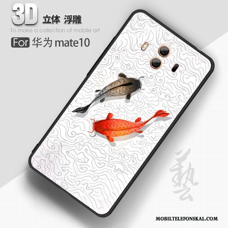 Huawei Mate 10 Nubuck Trend Slim Skal Telefon Lättnad Grå Silikon