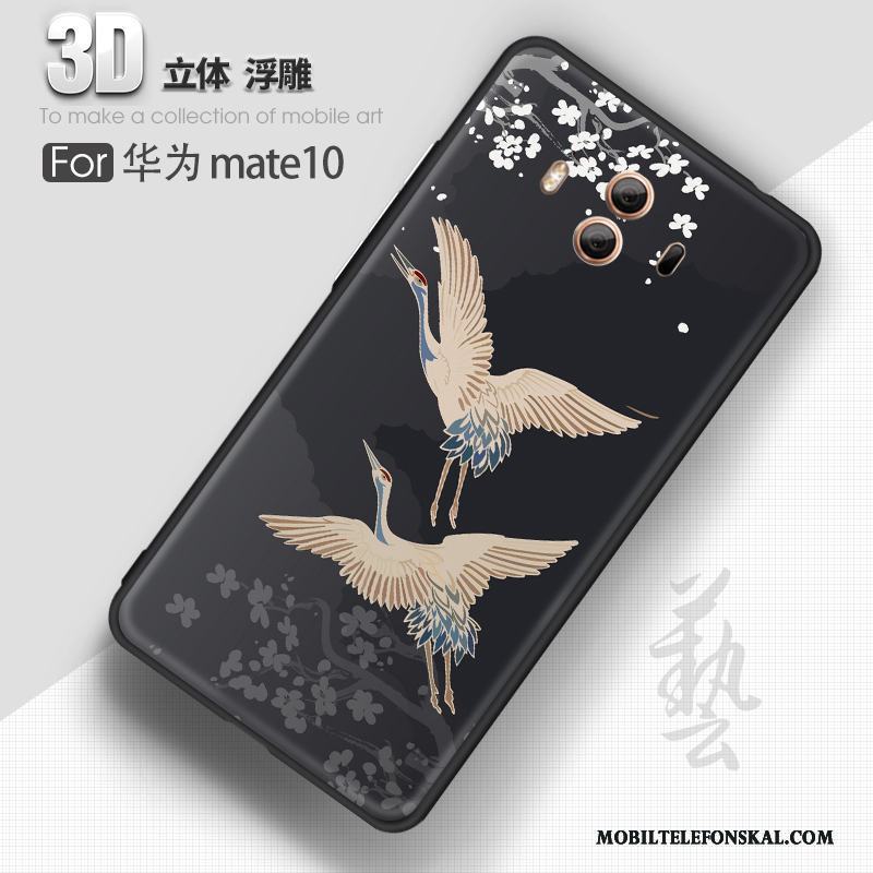 Huawei Mate 10 Nubuck Trend Slim Skal Telefon Lättnad Grå Silikon