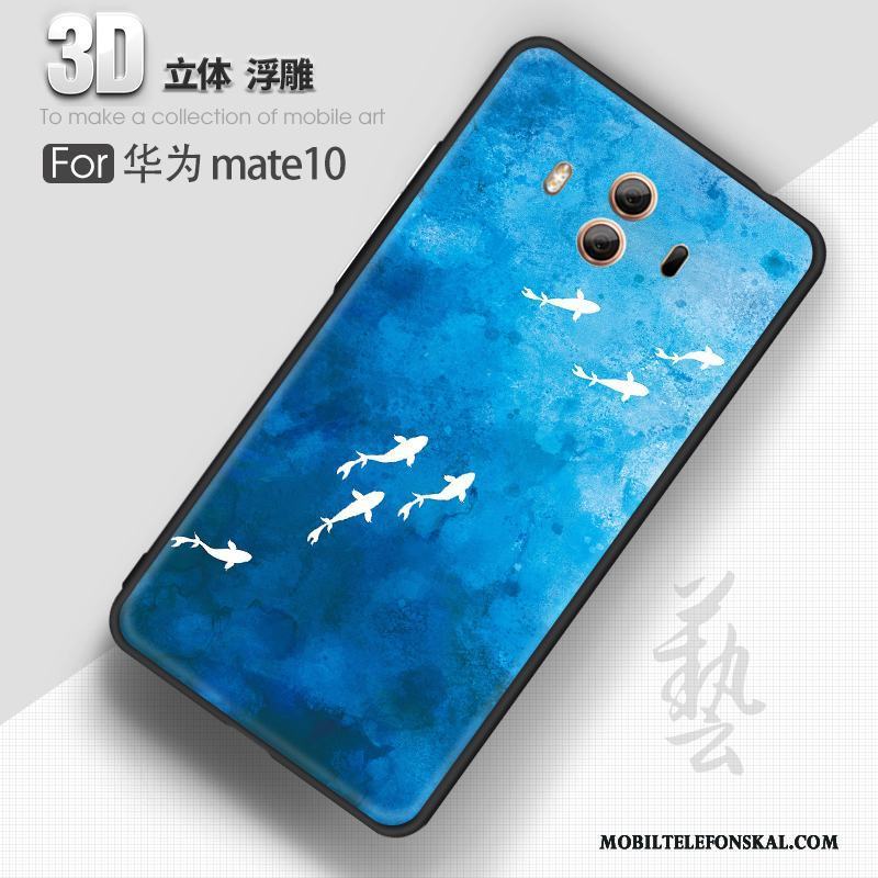 Huawei Mate 10 Personlighet Kreativa Skal Telefon Ljusblå Trend Varumärke Silikon Lättnad