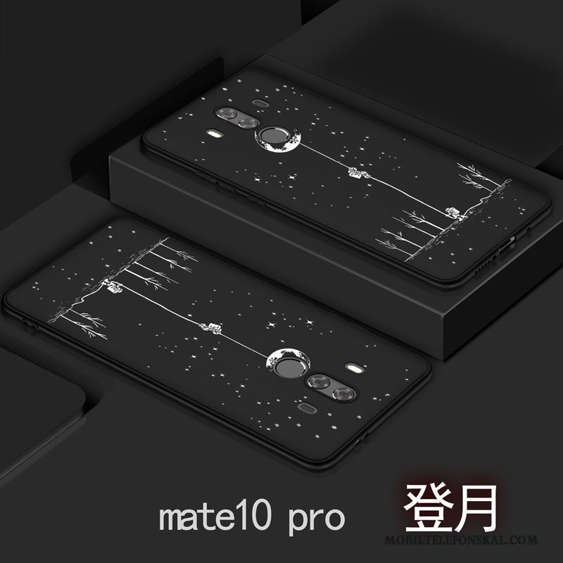 Huawei Mate 10 Pro Enkel Mjuk Skal Silikon Svart Telefon Nubuck
