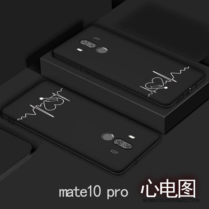 Huawei Mate 10 Pro Enkel Mjuk Skal Silikon Svart Telefon Nubuck