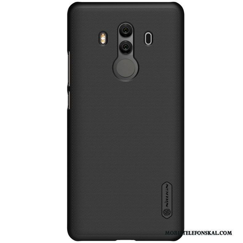 Huawei Mate 10 Pro Fodral Skal Telefon Röd Nubuck Skydd Guld