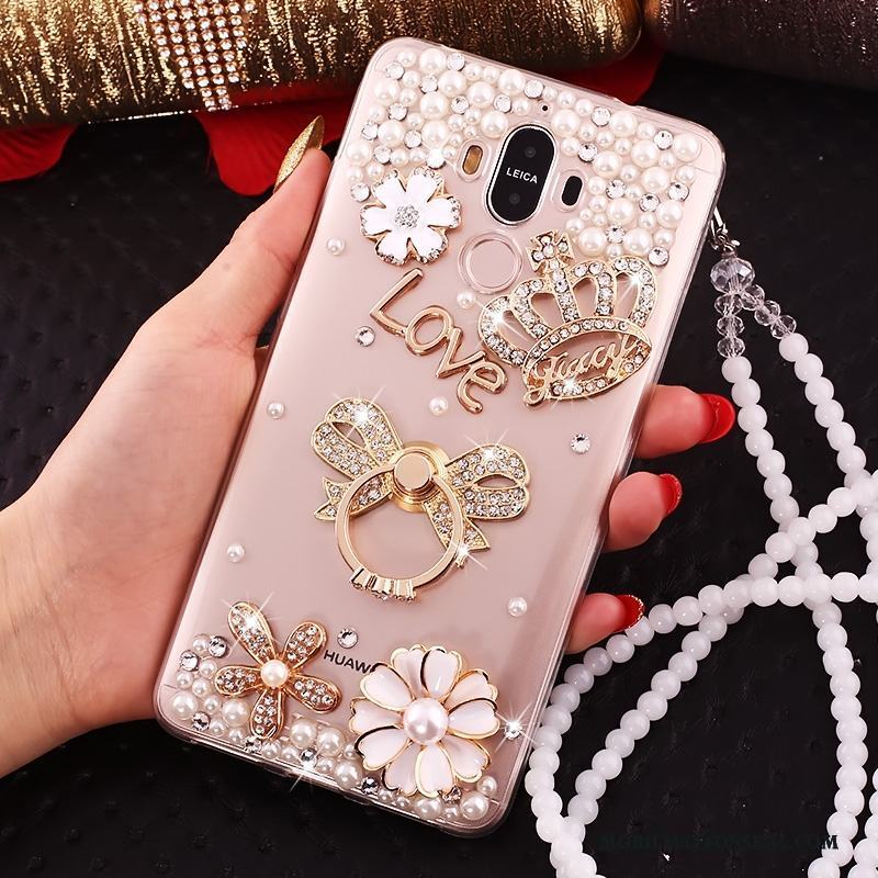 Huawei Mate 10 Pro Guld Skal Telefon Fodral Transparent Strass