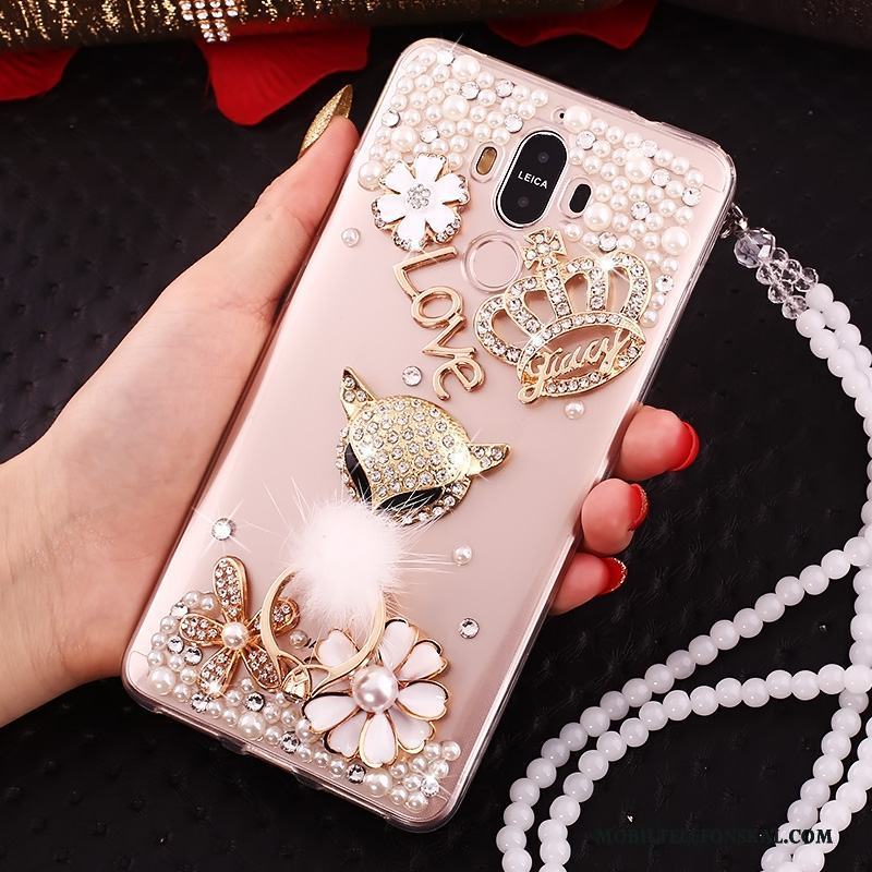 Huawei Mate 10 Pro Guld Skal Telefon Fodral Transparent Strass