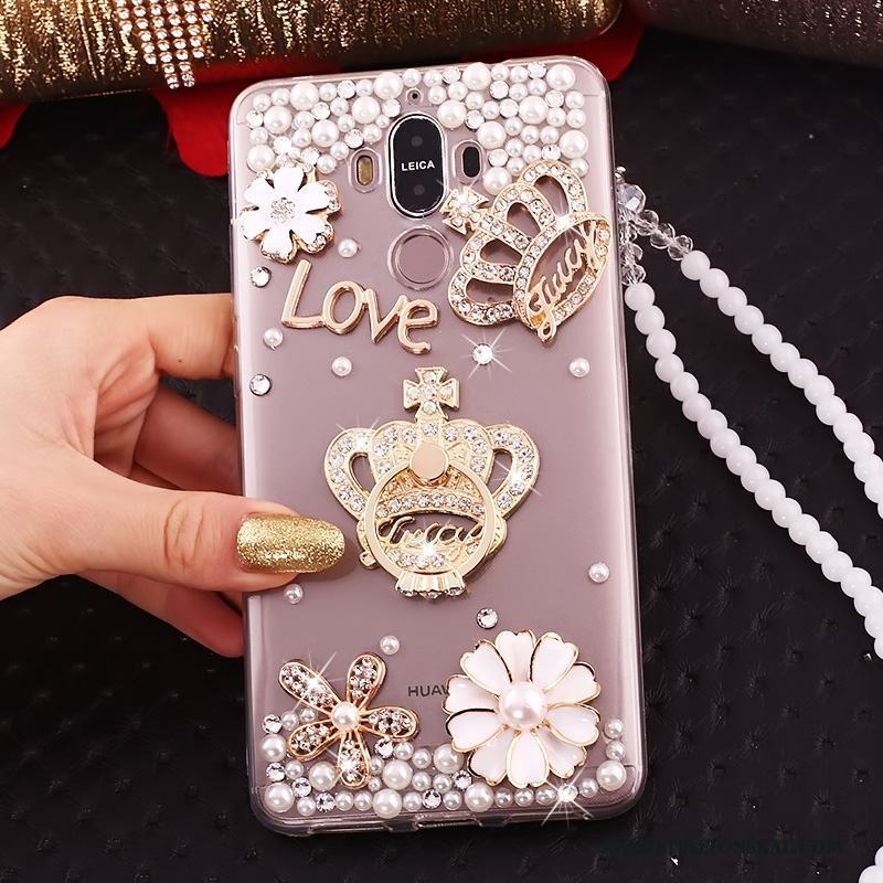 Huawei Mate 10 Pro Guld Skal Telefon Fodral Transparent Strass