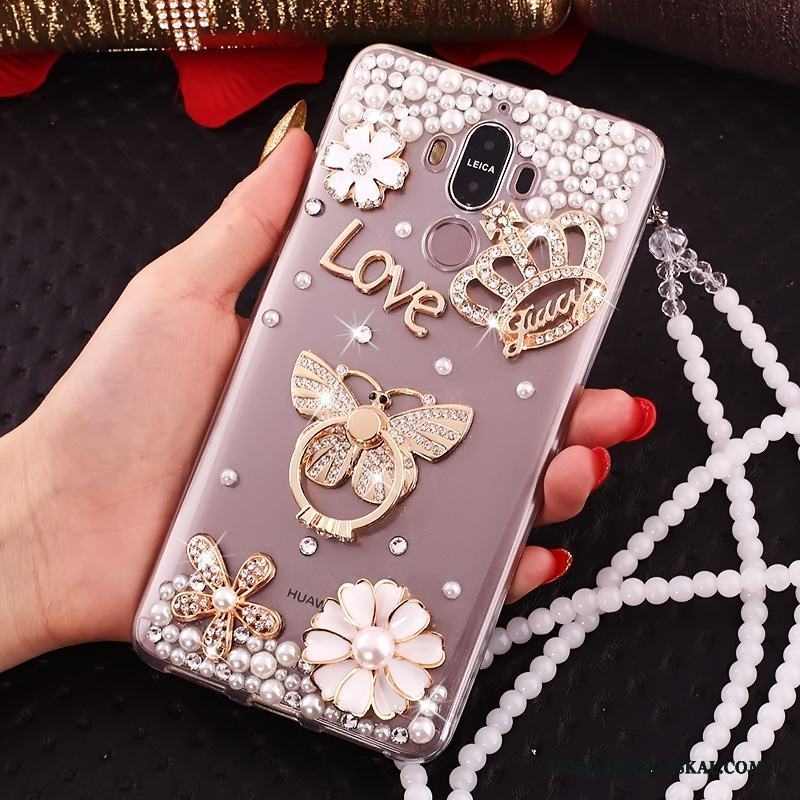 Huawei Mate 10 Pro Guld Skal Telefon Fodral Transparent Strass