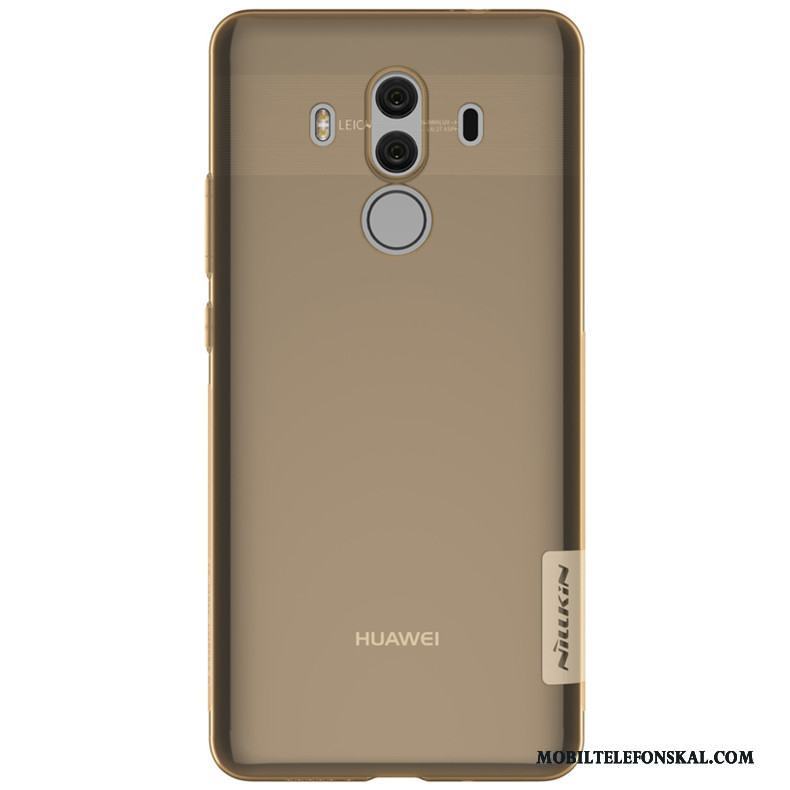 Huawei Mate 10 Pro Guld Transparent Silikonskal Hemming Skal Telefon