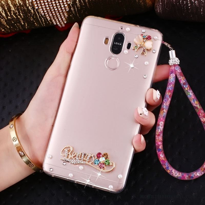 Huawei Mate 10 Pro Hängsmycken Rosa Mjuk Skal Telefon Fallskydd Strass Silikon