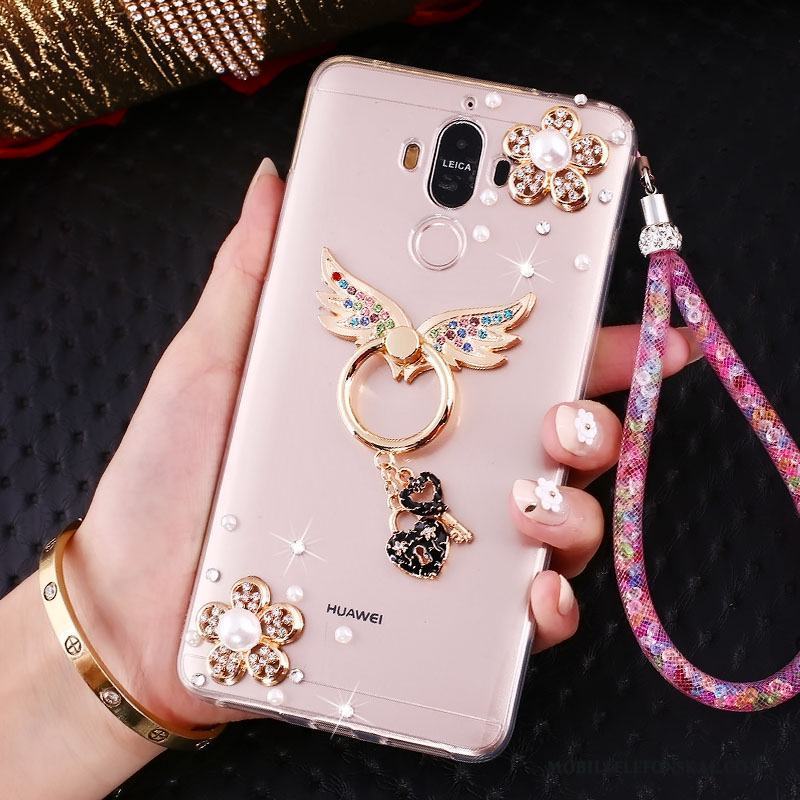 Huawei Mate 10 Pro Hängsmycken Rosa Mjuk Skal Telefon Fallskydd Strass Silikon