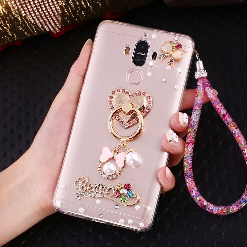 Huawei Mate 10 Pro Hängsmycken Rosa Mjuk Skal Telefon Fallskydd Strass Silikon