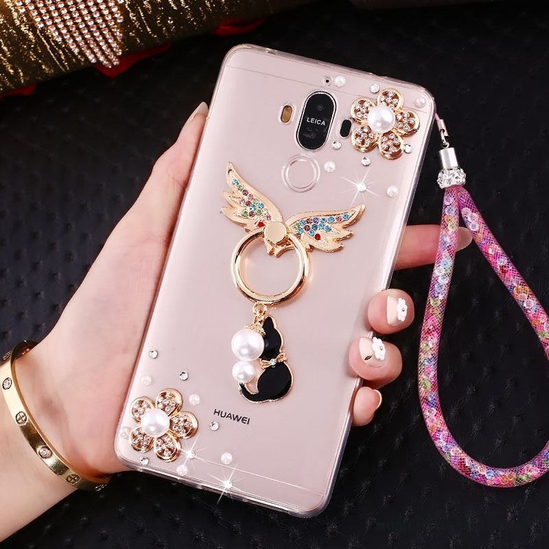 Huawei Mate 10 Pro Hängsmycken Rosa Mjuk Skal Telefon Fallskydd Strass Silikon