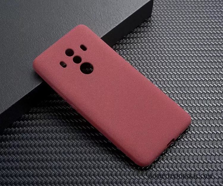 Huawei Mate 10 Pro Retro Kreativa Vinröd Enkel Skal Telefon Nubuck Silikon