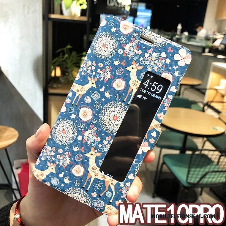 Huawei Mate 10 Pro Skal Mobil Telefon Kreativa Dvala Fodral Rosa Täcka Läderfodral
