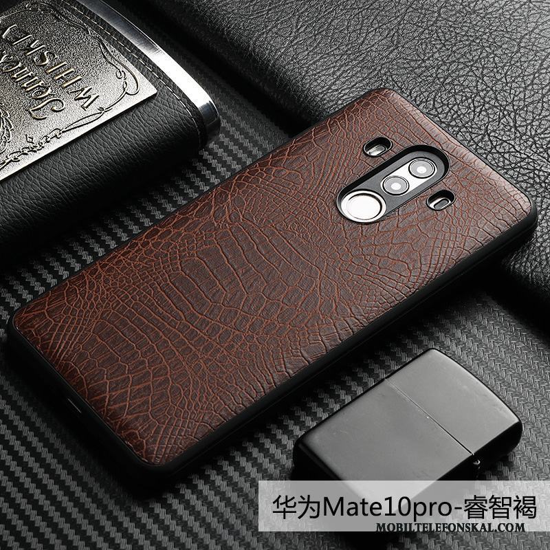 Huawei Mate 10 Pro Skal Telefon Business Kvalitet Läderfodral Fallskydd Krokodilmönster All Inclusive