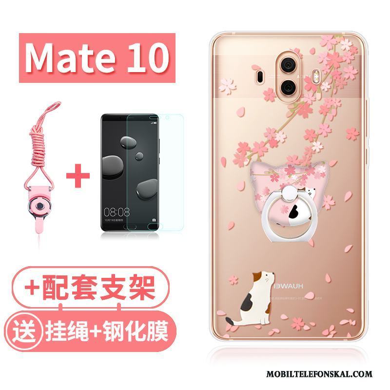 Huawei Mate 10 Rosa Silikon Kanin Skal Telefon Transparent All Inclusive Katt