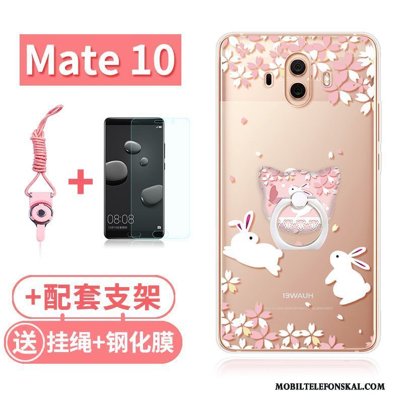 Huawei Mate 10 Rosa Silikon Kanin Skal Telefon Transparent All Inclusive Katt