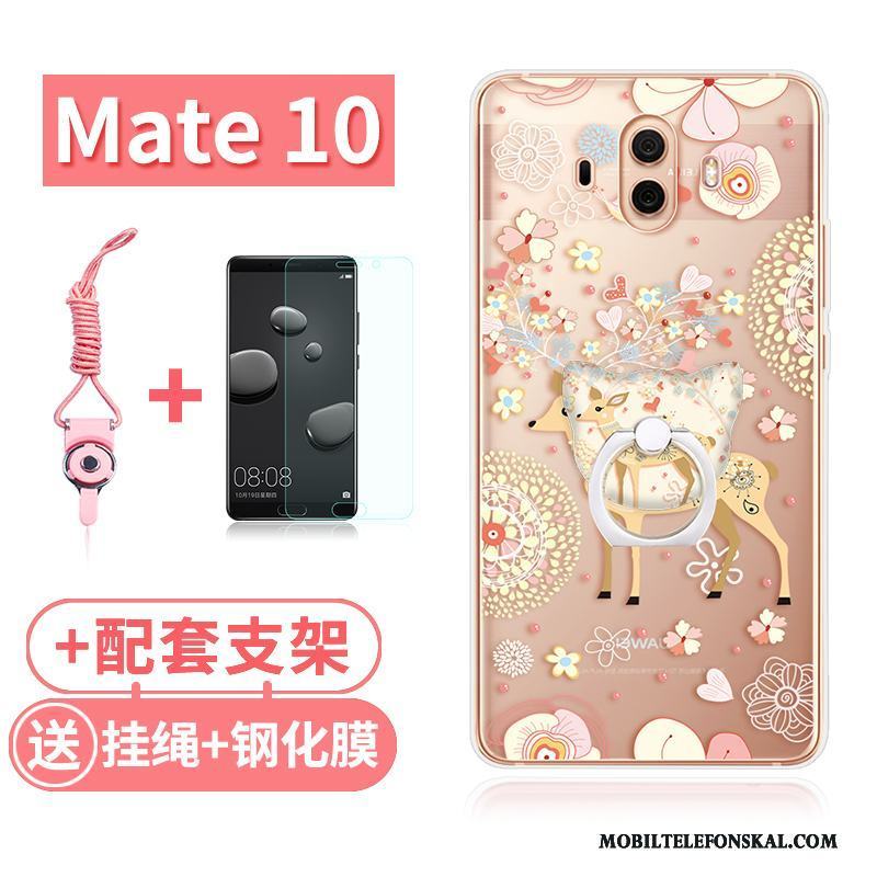 Huawei Mate 10 Rosa Silikon Kanin Skal Telefon Transparent All Inclusive Katt