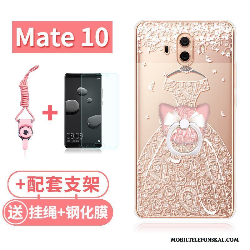 Huawei Mate 10 Rosa Silikon Kanin Skal Telefon Transparent All Inclusive Katt