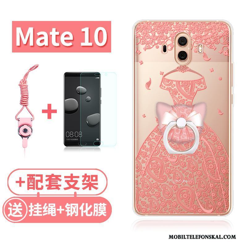 Huawei Mate 10 Rosa Silikon Kanin Skal Telefon Transparent All Inclusive Katt